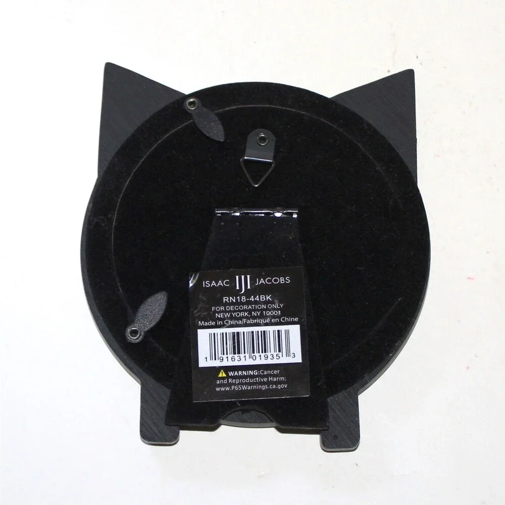 Isaac Jacobs Photo Frame Black Cat Ears modern round fun pet